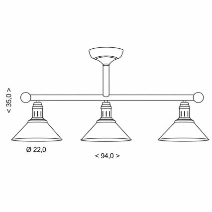 BRILAGI - Loftlampe på stang FORGE 3xE27/60W/230V patina/kobber