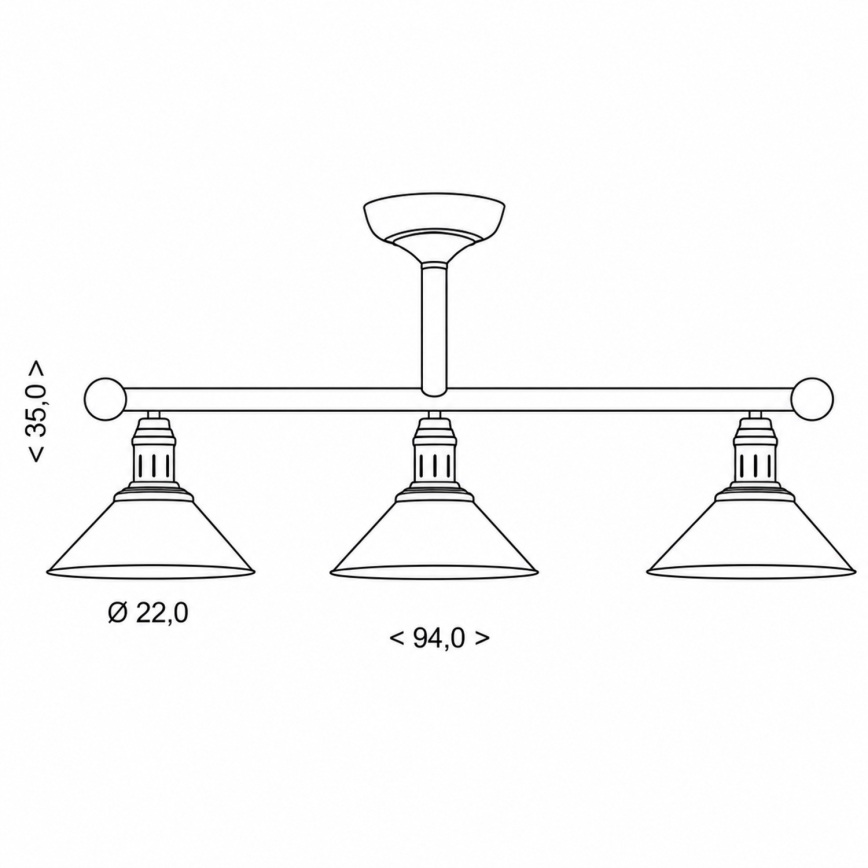BRILAGI - Loftlampe på stang FORGE 3xE27/60W/230V patina/kobber