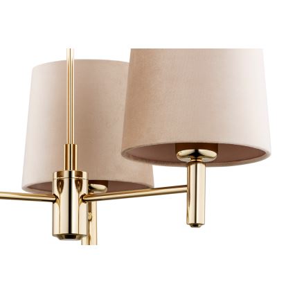 Brilagi - Loftlampe på stang MONTE 3xE27/15W/230V beige/guld