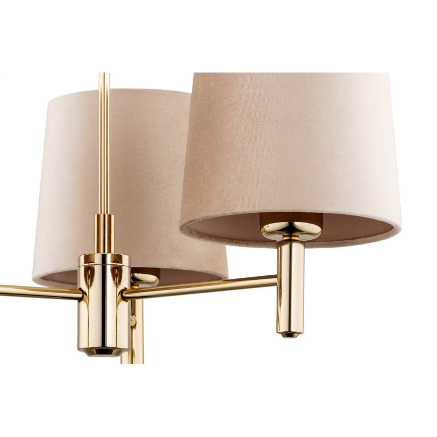 Brilagi - Loftlampe på stang MONTE 3xE27/15W/230V beige/guld