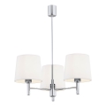 Brilagi - Loftlampe på stang MONTE 3xE27/15W/230V cremefarvet/blank krom