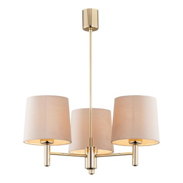 Brilagi - Loftlampe på stang MONTE 3xE27/60W/230V beige/guld