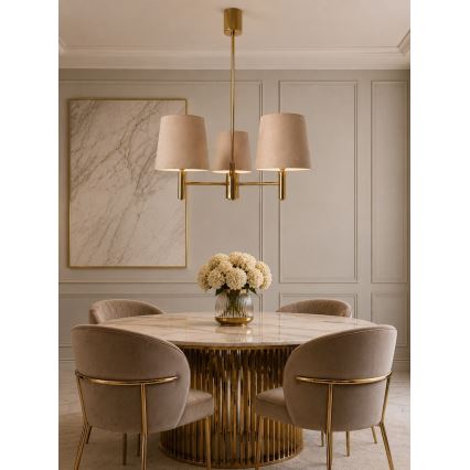 BRILAGI - Loftlampe på stang MONTE 3xE27/60W/230V beige/guld
