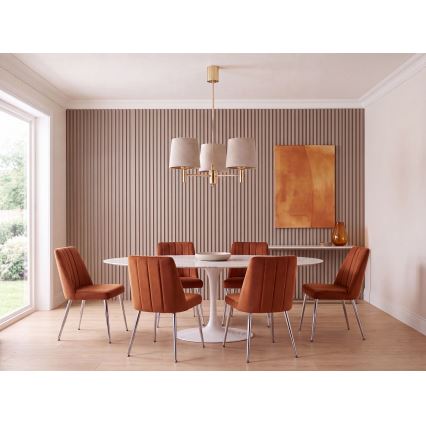 BRILAGI - Loftlampe på stang MONTE 3xE27/60W/230V beige/guld