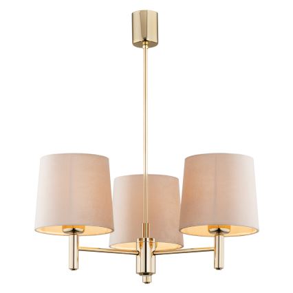 BRILAGI - Loftlampe på stang MONTE 3xE27/60W/230V beige/guld