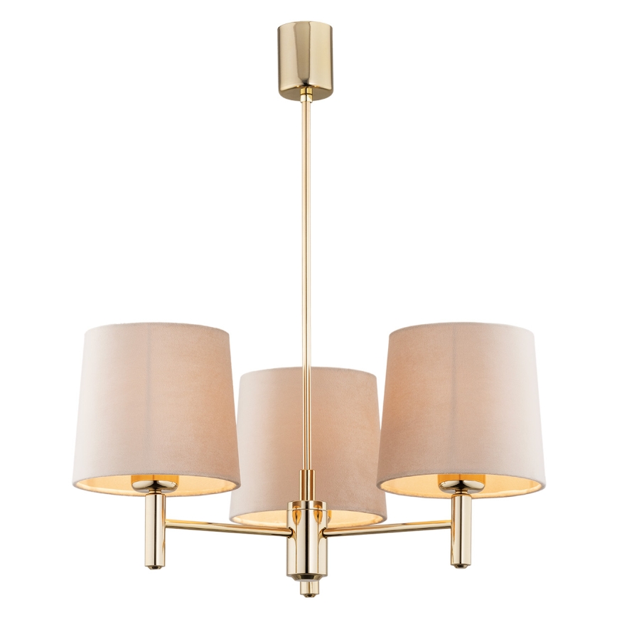 BRILAGI - Loftlampe på stang MONTE 3xE27/60W/230V beige/guld