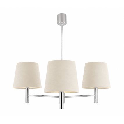 Brilagi - Loftlampe på stang MONTE 3xE27/60W/230V cremefarvet/blank krom