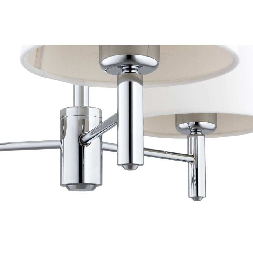 Brilagi - Loftlampe på stang MONTE 3xE27/60W/230V cremefarvet/blank krom