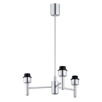 Brilagi - Loftlampe på stang MONTE 3xE27/60W/230V cremefarvet/blank krom