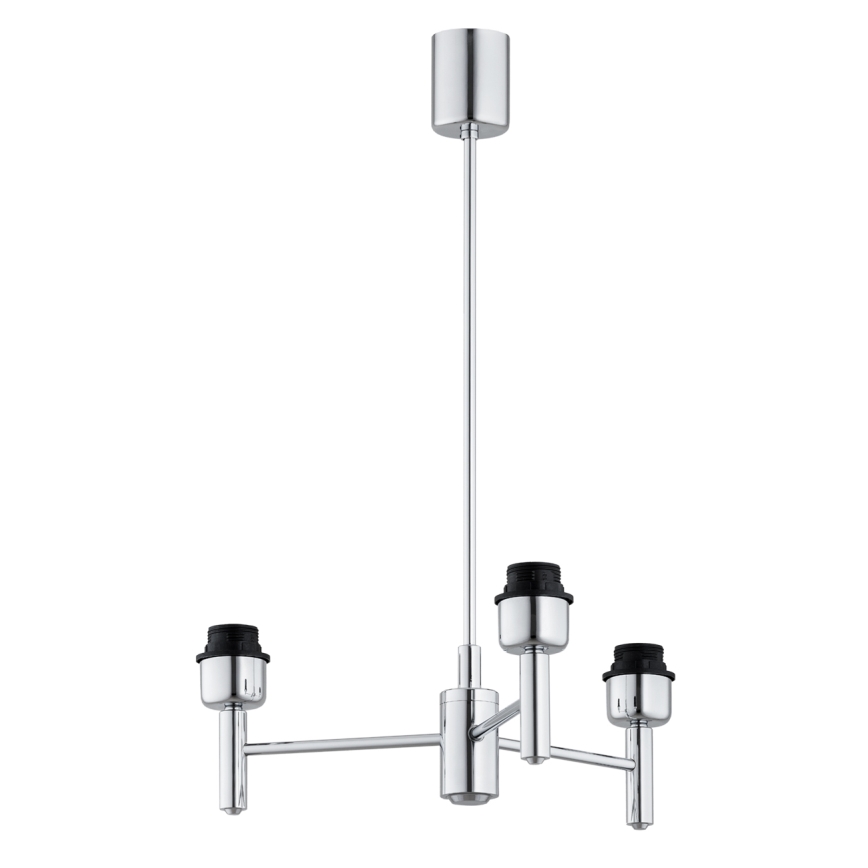 Brilagi - Loftlampe på stang MONTE 3xE27/60W/230V cremefarvet/blank krom