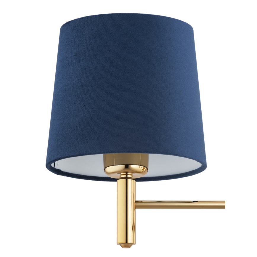 Brilagi - Loftlampe på stang MONTE 5xE27/60W/230V blå/guld