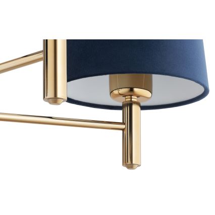 Brilagi - Loftlampe på stang MONTE 5xE27/60W/230V blå/guld