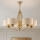 Brilagi - Loftlampe på stang SAPHIRE 5x E27/15W/230V Ø 66 cm creme/guld/patina