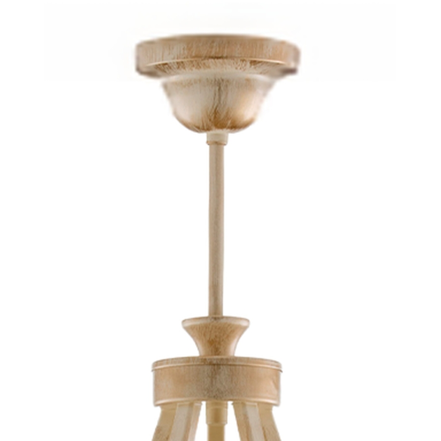 Brilagi - Loftlampe på stang SAPHIRE 5x E27/15W/230V Ø 66 cm creme/guld/patina