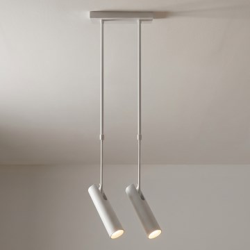 Brilagi - Loftlampe på stang SELE 2xGU10/30W/230V hvid