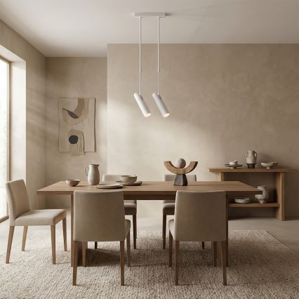 Brilagi - Loftlampe på stang SELE 2xGU10/30W/230V hvid