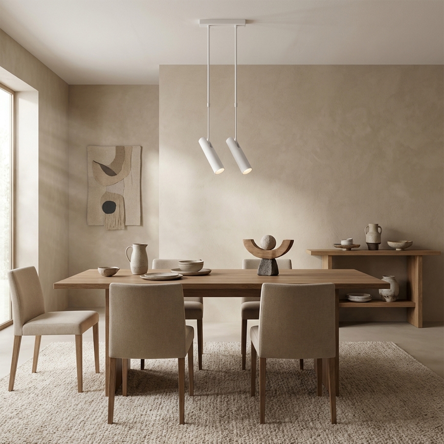 Brilagi - Loftlampe på stang SELE 2xGU10/30W/230V hvid