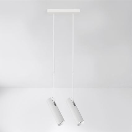 Brilagi - Loftlampe på stang SELE 2xGU10/30W/230V hvid