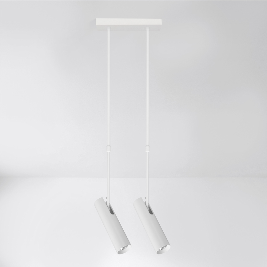 Brilagi - Loftlampe på stang SELE 2xGU10/30W/230V hvid