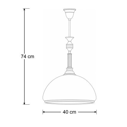 Brilagi - Loftlampe på stang TAURUS 1xE27/15W/230V Ø 40 cm bronze
