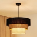 Brilagi - Loftlampe på wire ASPEN LUNETA 1xE27/15W/230V Ø 45 cm sort/beige/krem
