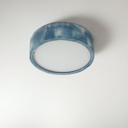 Brilagi - Loftlampe PINO 1xE27/15W/230V, fyrretræ/blå, Ø 27,5 cm