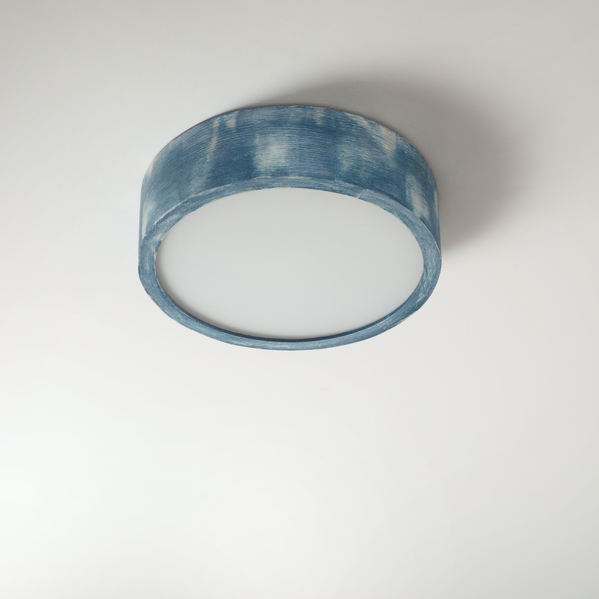 Brilagi - Loftlampe PINO 1xE27/15W/230V, fyrretræ/blå, Ø 27,5 cm