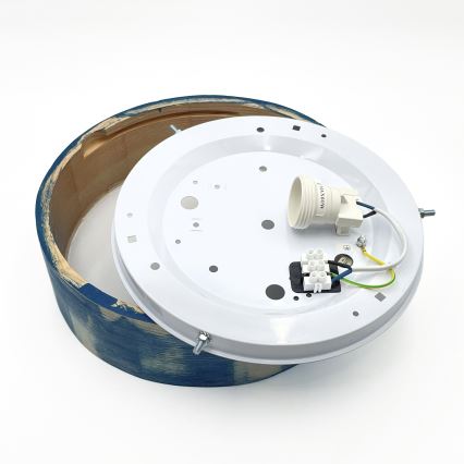 Brilagi - Loftlampe PINO 1xE27/15W/230V, fyrretræ/blå, Ø 27,5 cm