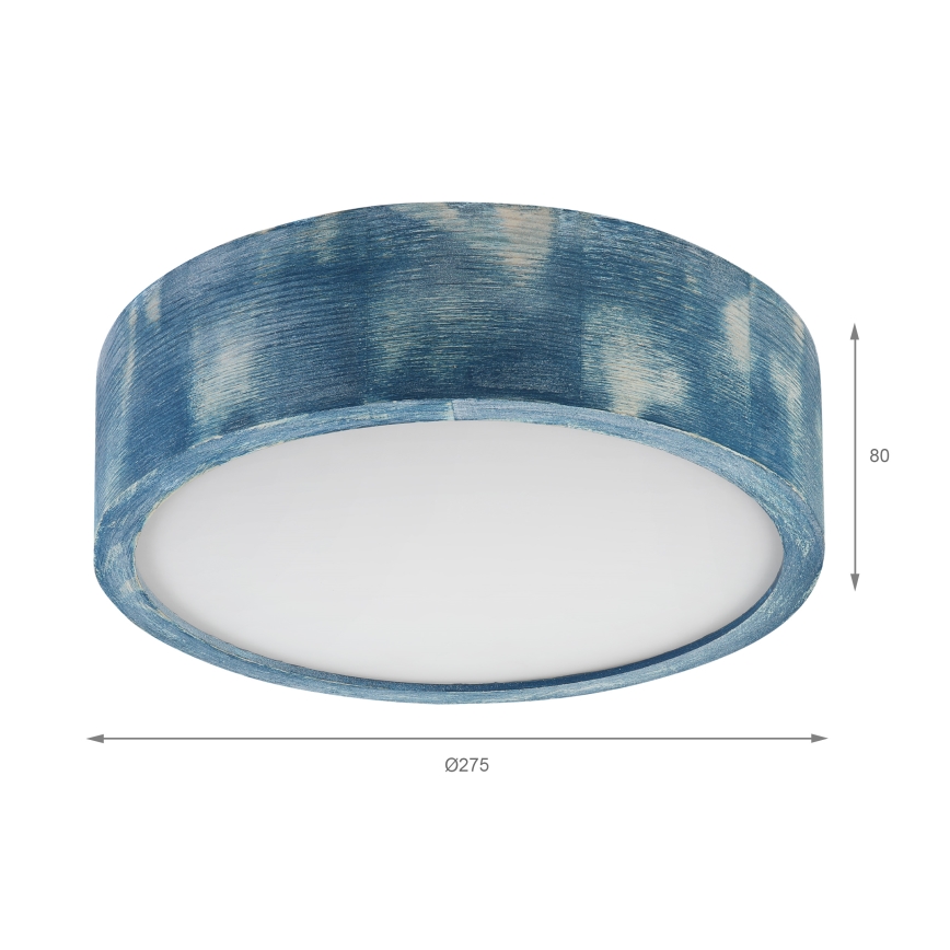 Brilagi - Loftlampe PINO 1xE27/15W/230V, fyrretræ/blå, Ø 27,5 cm