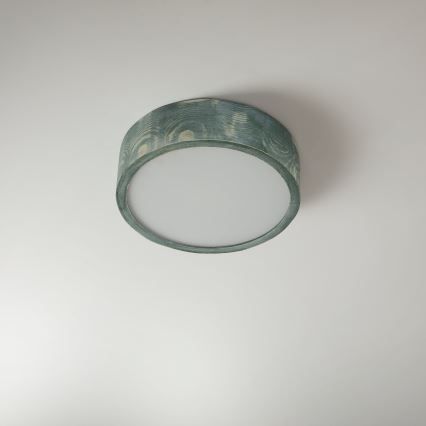 Brilagi - Loftlampe PINO 1xE27/15W/230V fyrretræ/grøn Ø 27,5 cm