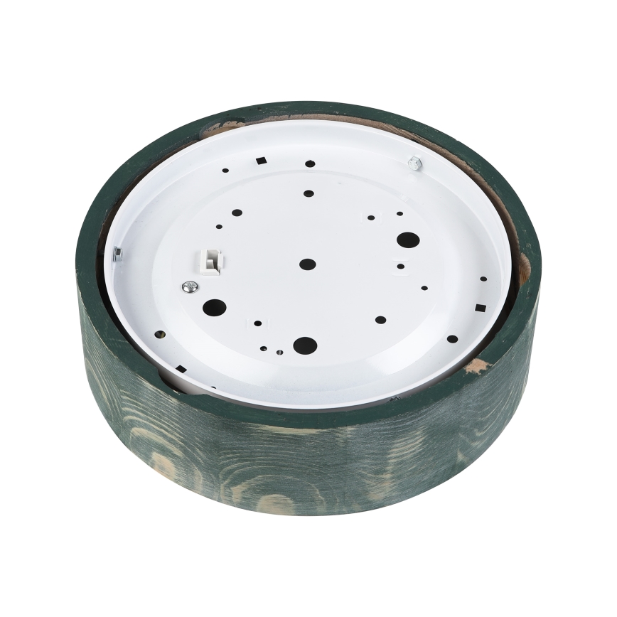 Brilagi - Loftlampe PINO 1xE27/15W/230V fyrretræ/grøn Ø 27,5 cm