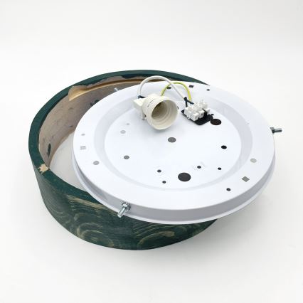 Brilagi - Loftlampe PINO 1xE27/15W/230V fyrretræ/grøn Ø 27,5 cm