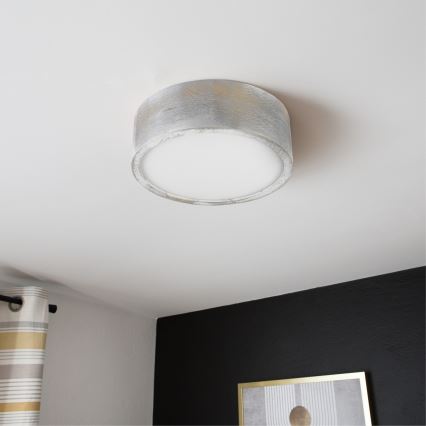 Brilagi - Loftlampe PINO 1xE27/15W/230V fyrretræ/sølv Ø 27,5 cm
