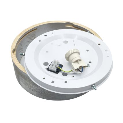 Brilagi - Loftlampe PINO 1xE27/15W/230V fyrretræ/sølv Ø 27,5 cm