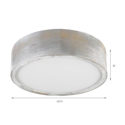 Brilagi - Loftlampe PINO 1xE27/15W/230V fyrretræ/sølv Ø 27,5 cm