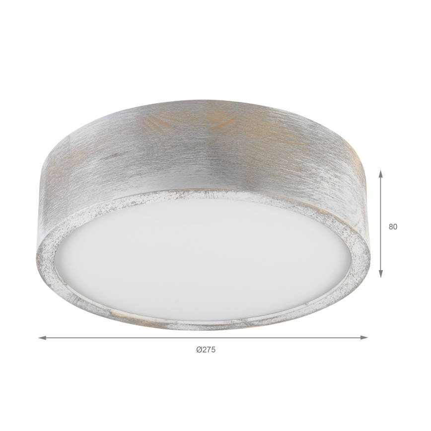 Brilagi - Loftlampe PINO 1xE27/15W/230V fyrretræ/sølv Ø 27,5 cm