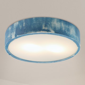 Brilagi - Loftlampe PINO 2xE27/15W/230V fyrretræ/blå Ø 37,5 cm
