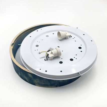 Brilagi - Loftlampe PINO 2xE27/15W/230V fyrretræ/blå Ø 37,5 cm