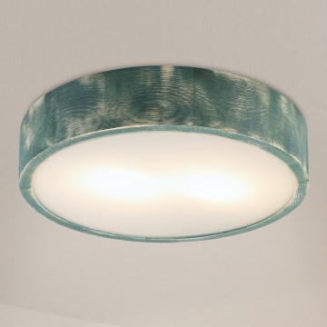 Brilagi - Loftlampe PINO 2xE27/15W/230V fyrretræ/grøn Ø 37,5 cm