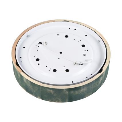 Brilagi - Loftlampe PINO 2xE27/15W/230V fyrretræ/grøn Ø 37,5 cm