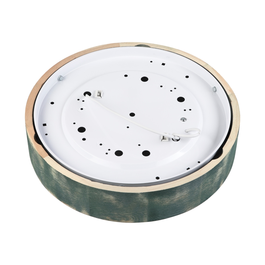 Brilagi - Loftlampe PINO 2xE27/15W/230V fyrretræ/grøn Ø 37,5 cm