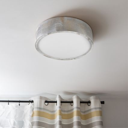 Brilagi - Loftlampe PINO 2xE27/15W/230V fyrretræ/sølv Ø 37,5 cm