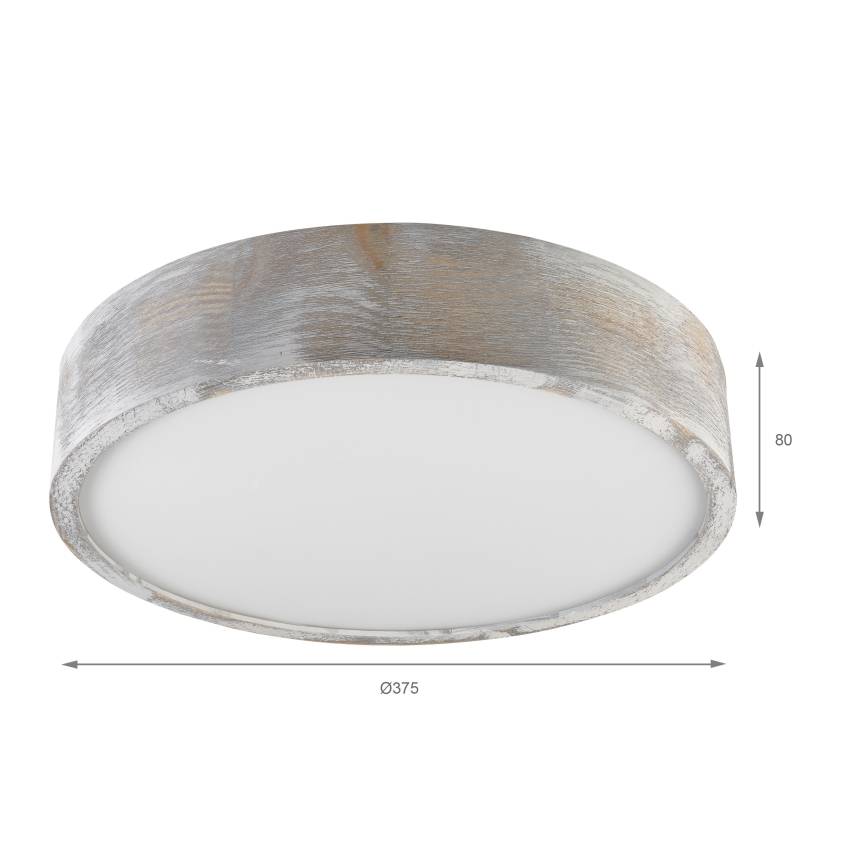 Brilagi - Loftlampe PINO 2xE27/15W/230V fyrretræ/sølv Ø 37,5 cm