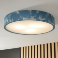 Brilagi - Loftlampe PINO 3xE27/15W/230V fyrretræ/blå Ø 47,5 cm