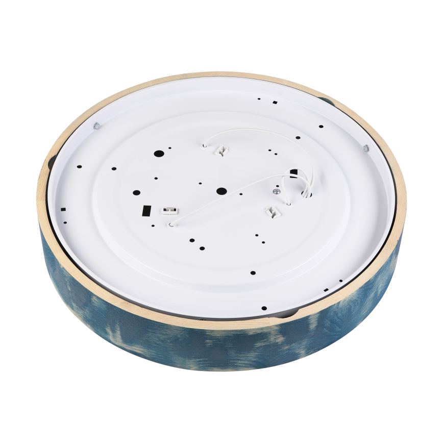 Brilagi - Loftlampe PINO 3xE27/15W/230V fyrretræ/blå Ø 47,5 cm