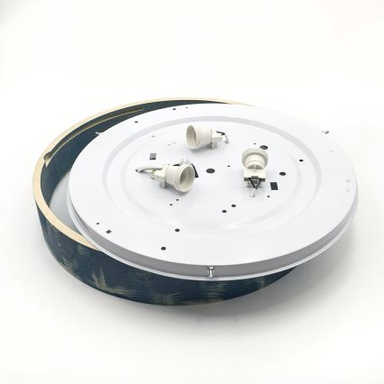 Brilagi - Loftlampe PINO 3xE27/15W/230V fyrretræ/blå Ø 47,5 cm