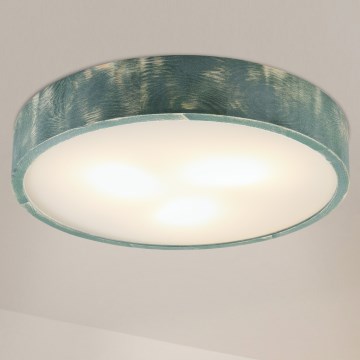 Brilagi - Loftlampe PINO 3xE27/15W/230V fyrretræ/grøn Ø 47,5 cm