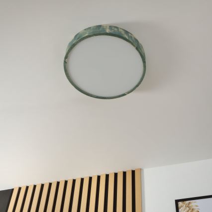 Brilagi - Loftlampe PINO 3xE27/15W/230V fyrretræ/grøn Ø 47,5 cm