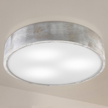 Brilagi - Loftlampe PINO 3xE27/15W/230V fyrretræ/sølv Ø 47,5 cm