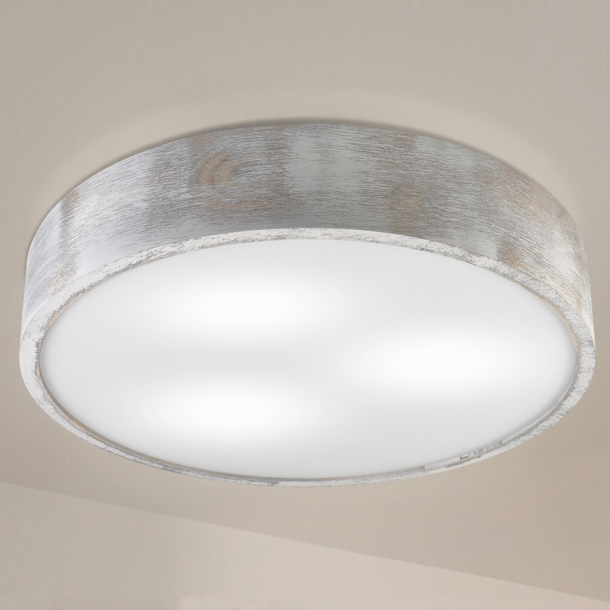 Brilagi - Loftlampe PINO 3xE27/15W/230V fyrretræ/sølv Ø 47,5 cm
